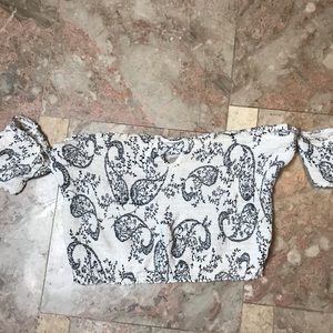 SADIE & SAGE Floral off the shoulder crop top